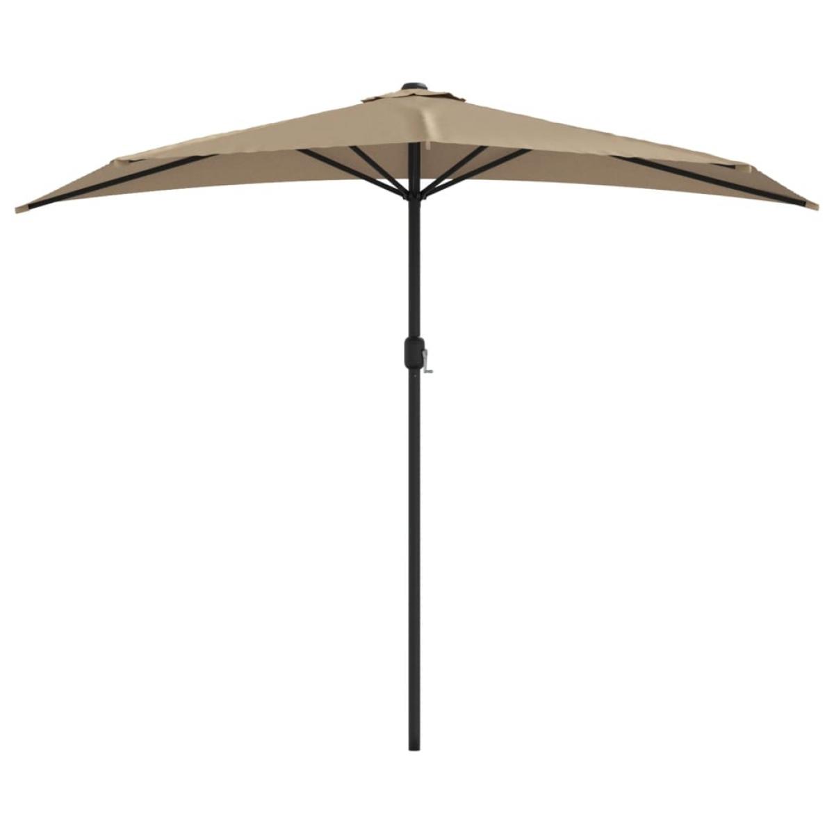 Sombrilla de balcón semicircular palo aluminio taupe 270x144cm