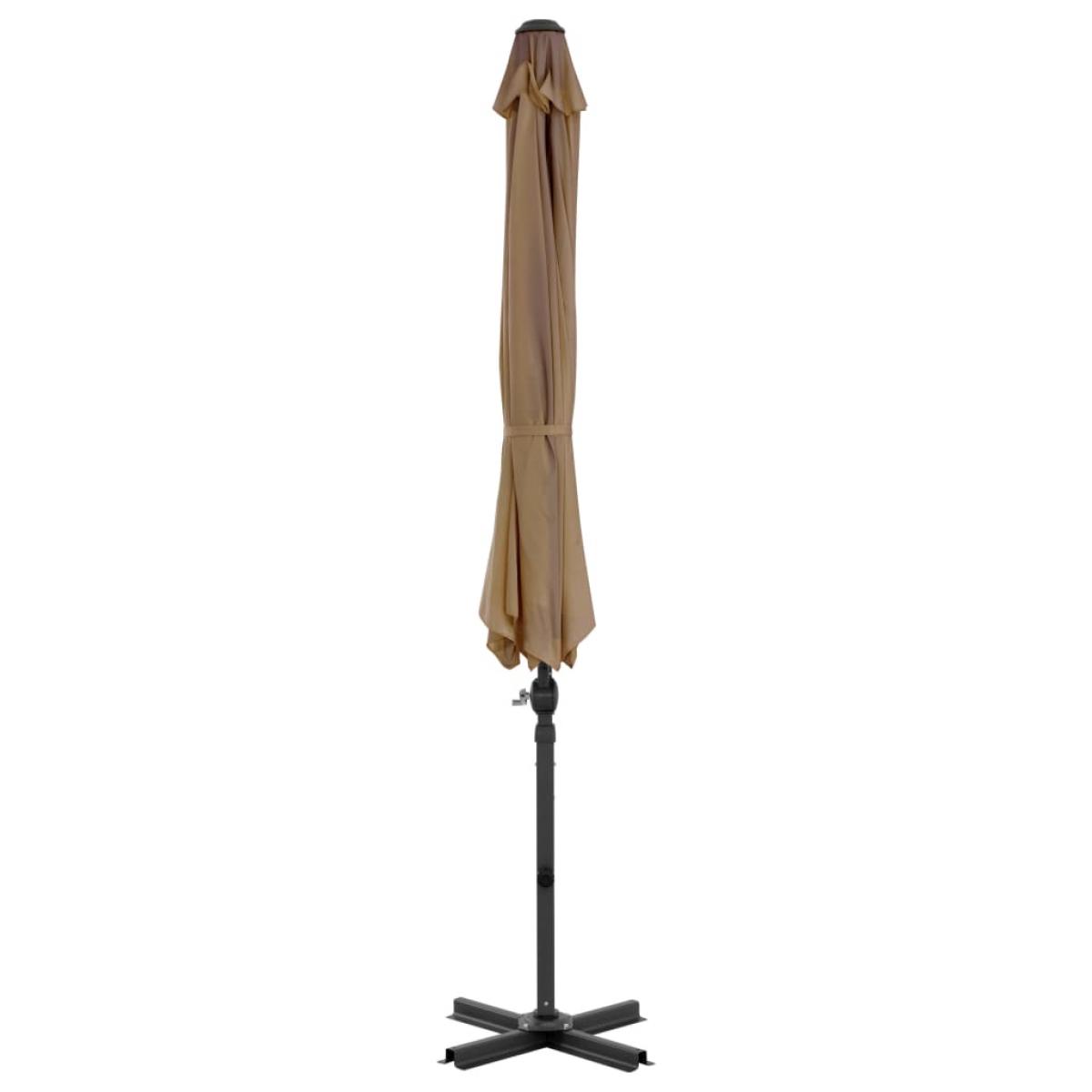Sombrilla de jardín voladiza palo de aluminio taupe 300 cm