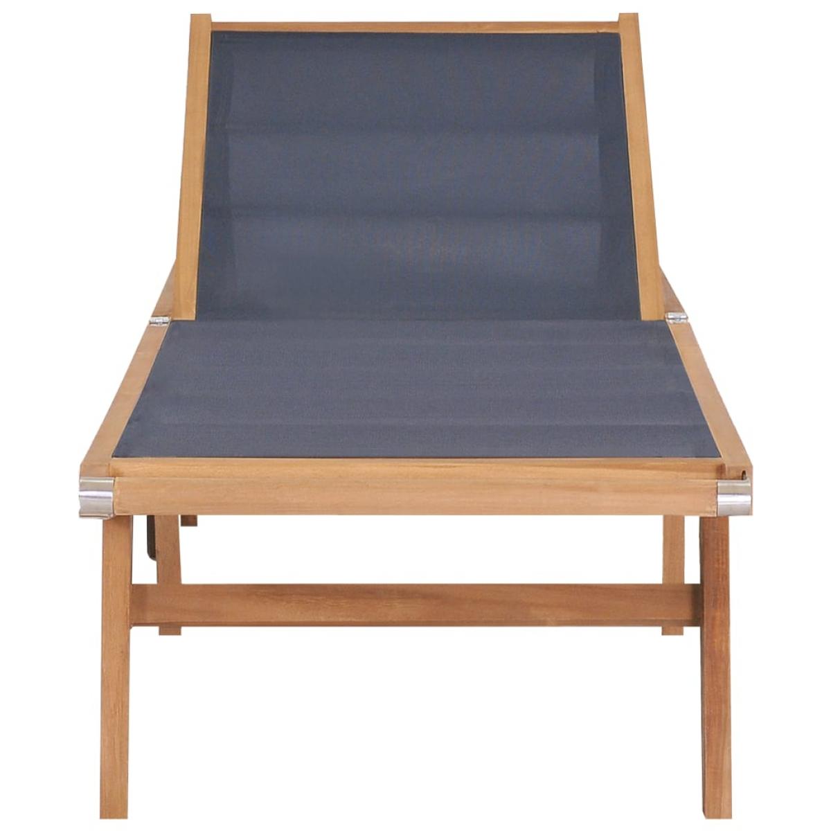 Tumbona plegable con ruedas teca maciza y textilene