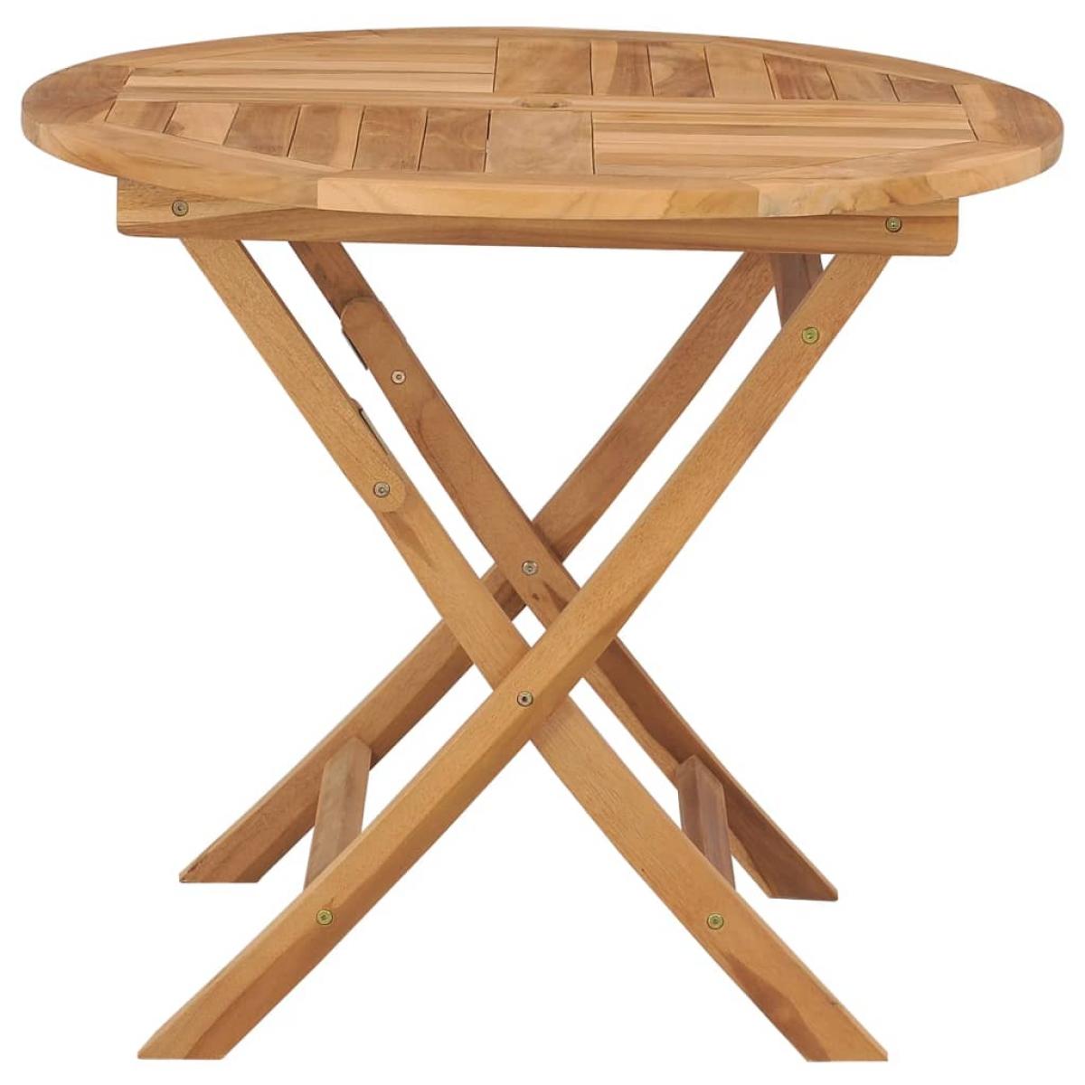 Mesa de jardín plegable madera de teca maciza 85x76 cm