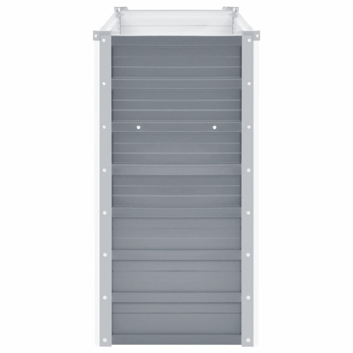 Arriate elevado de jardín acero galvanizado gris 160x40x77 cm