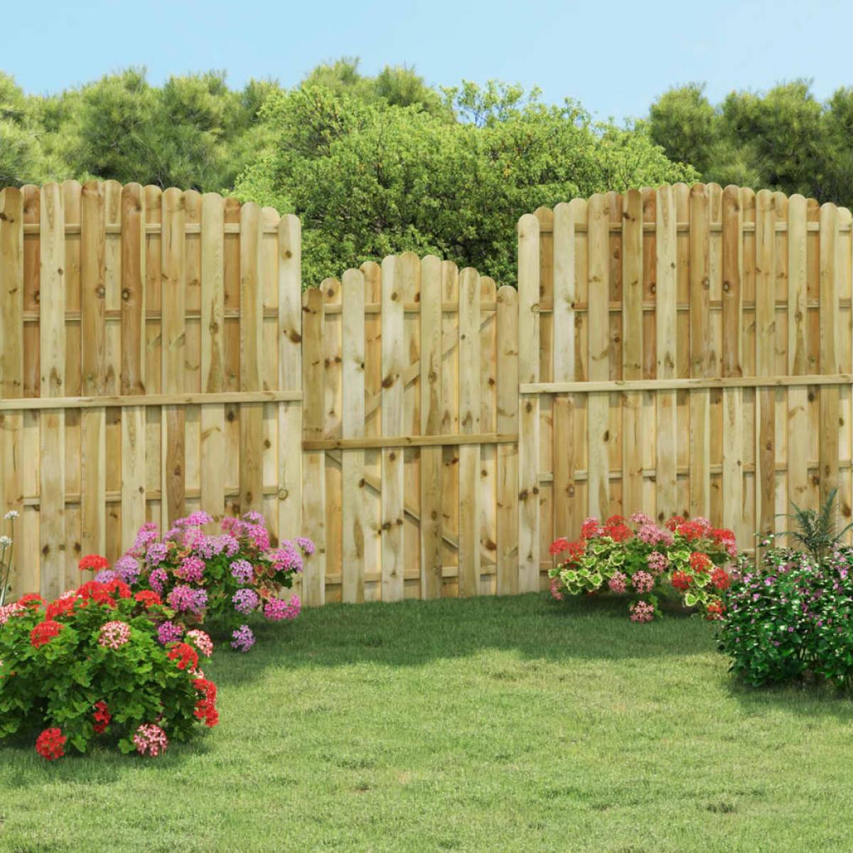 Puerta de jardín madera de pino impregnada 100x150 cm