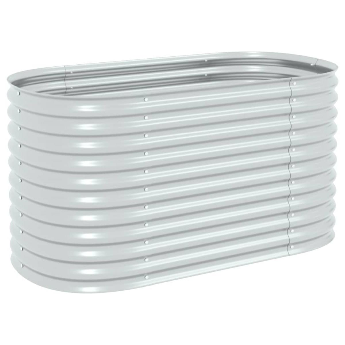 Arriate de acero galvanizado plateado 160x80x81 cm