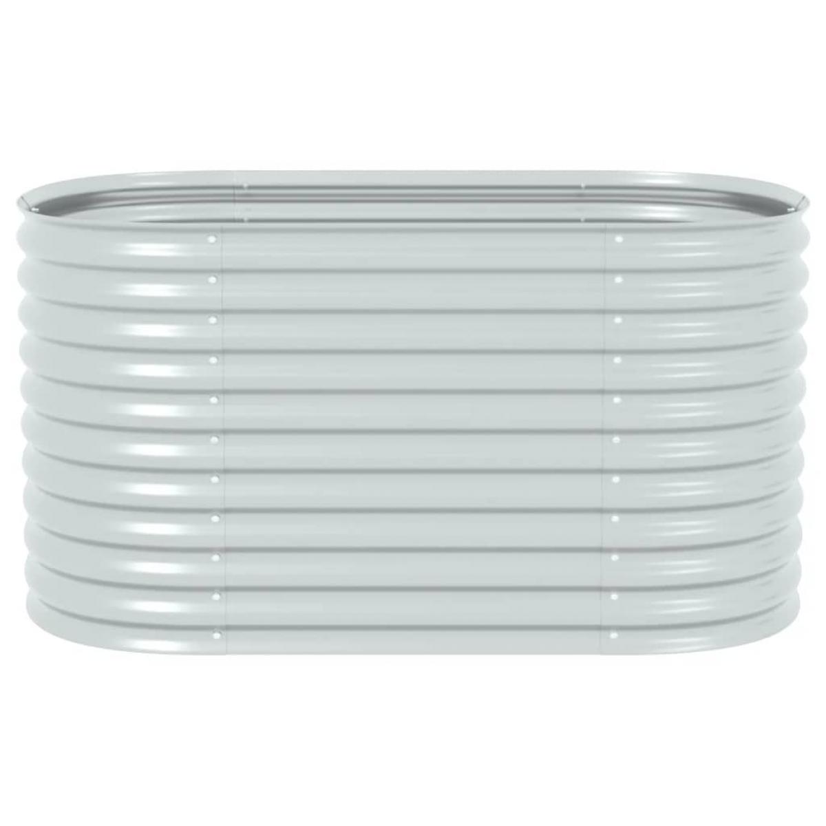 Arriate de acero galvanizado plateado 160x80x81 cm