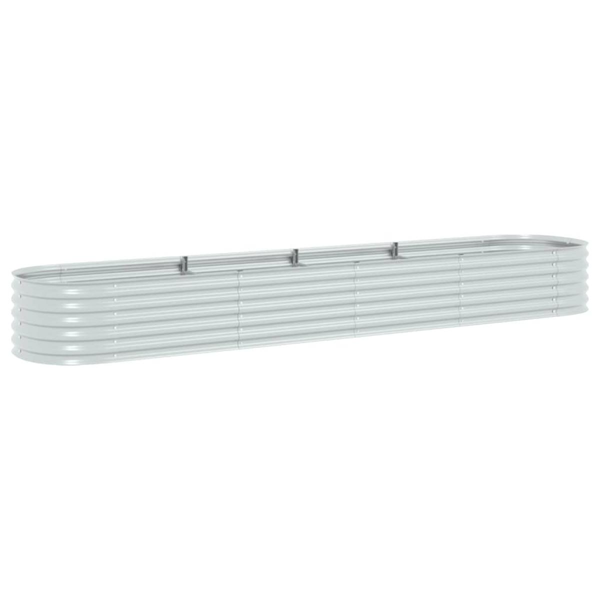Arriate de acero galvanizado plateado 400x80x44 cm