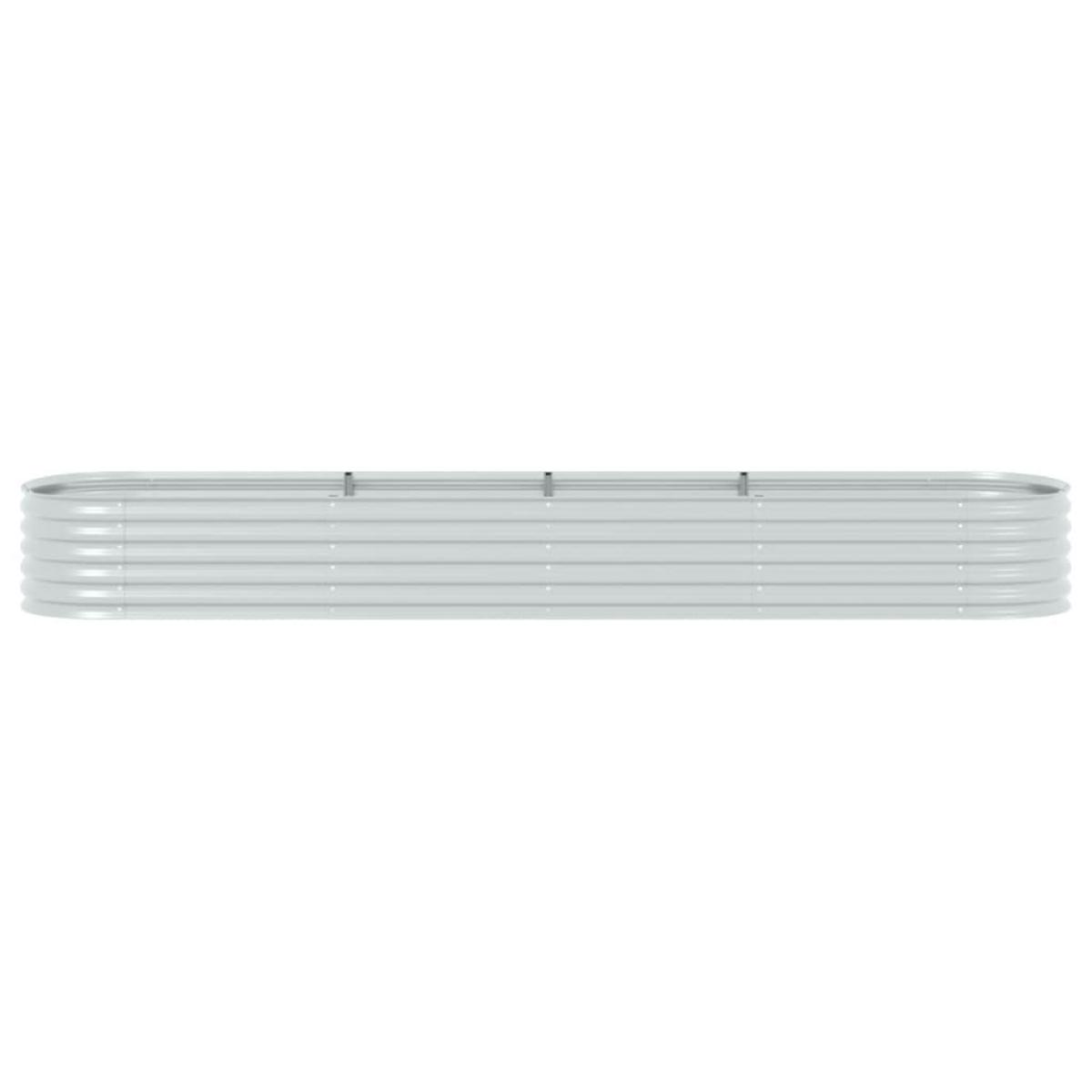 Arriate de acero galvanizado plateado 400x80x44 cm