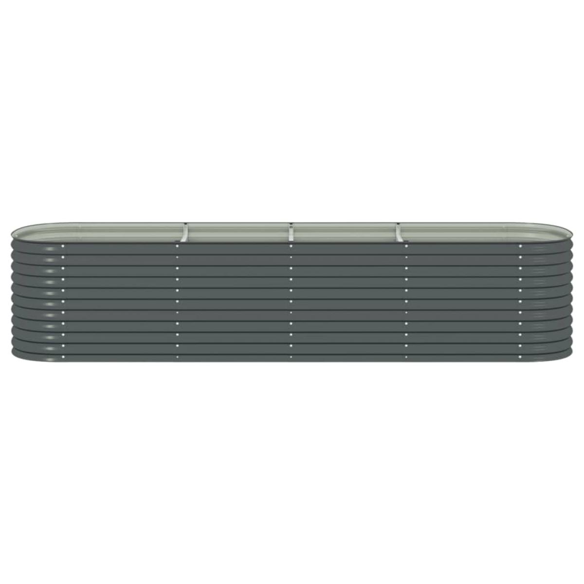 Arriate de acero galvanizado gris 400x80x81 cm