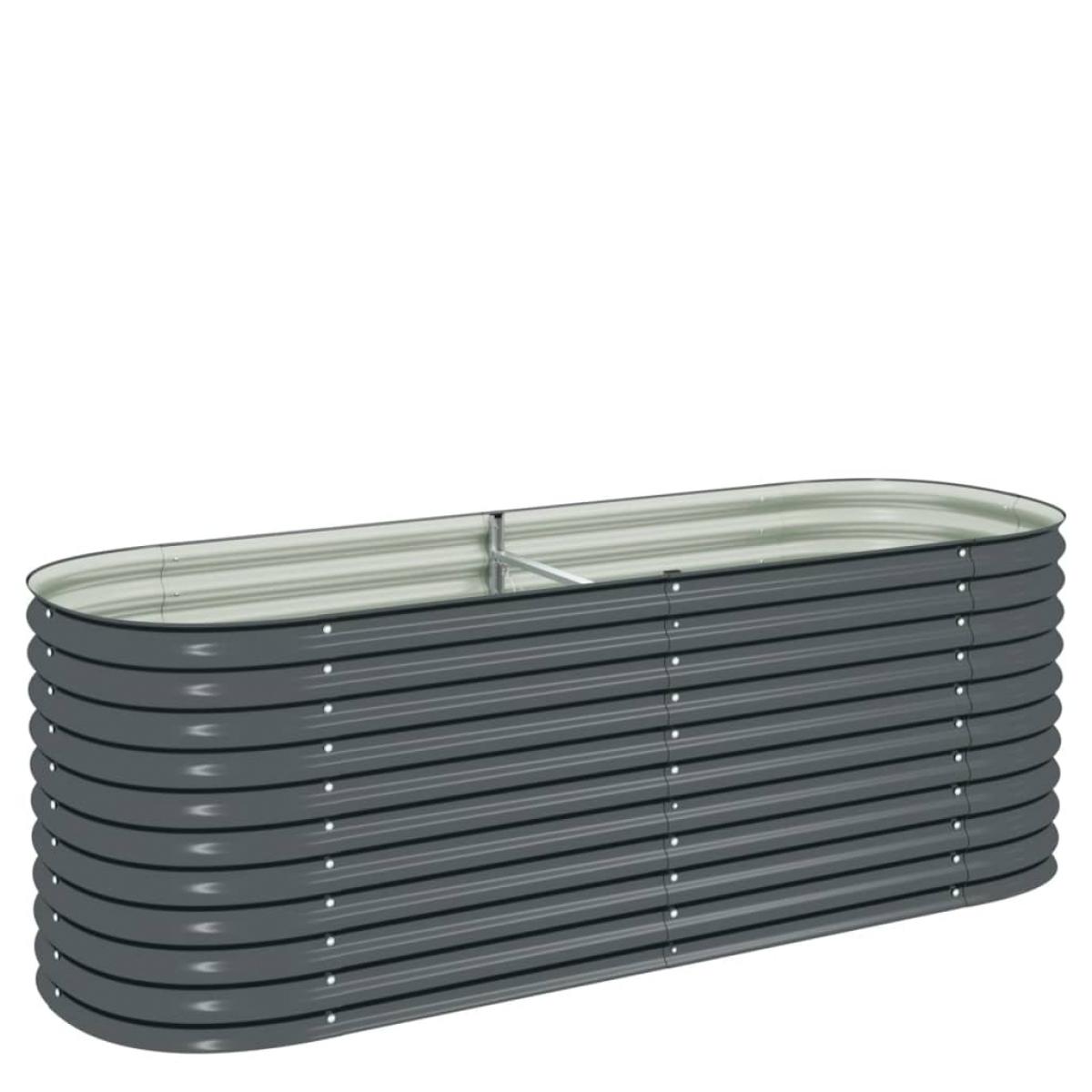 Arriate de acero galvanizado gris 240x80x81 cm