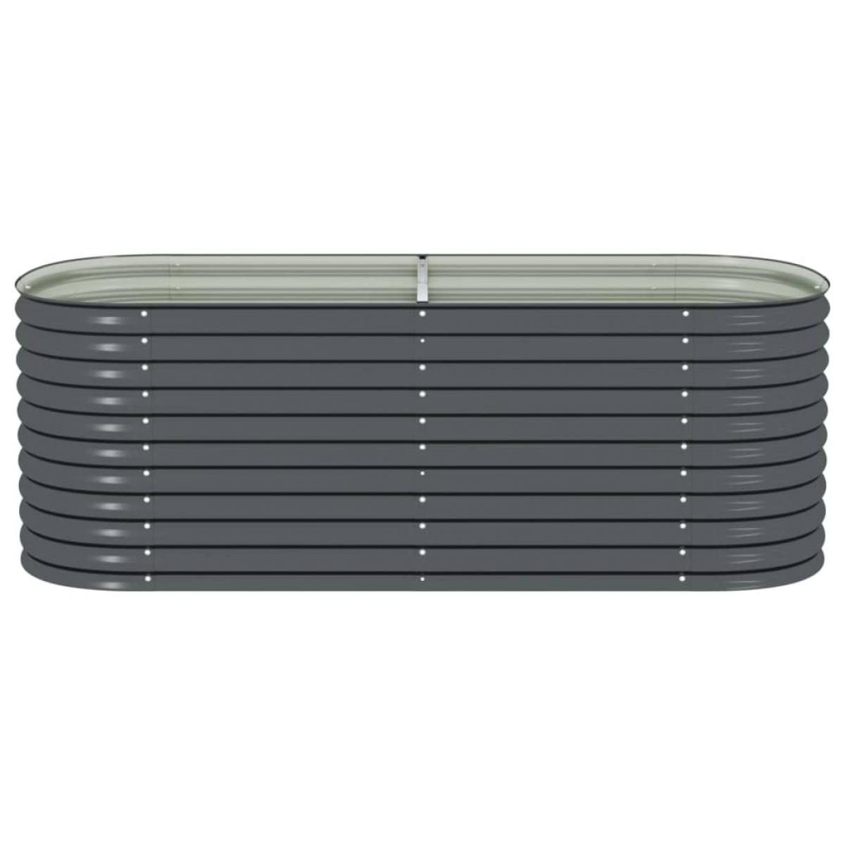 Arriate de acero galvanizado gris 240x80x81 cm
