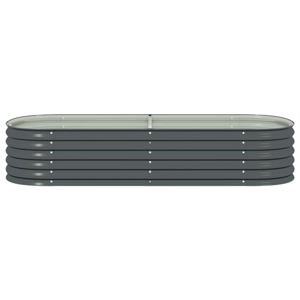 Arriate de acero galvanizado gris 240x80x44 cm