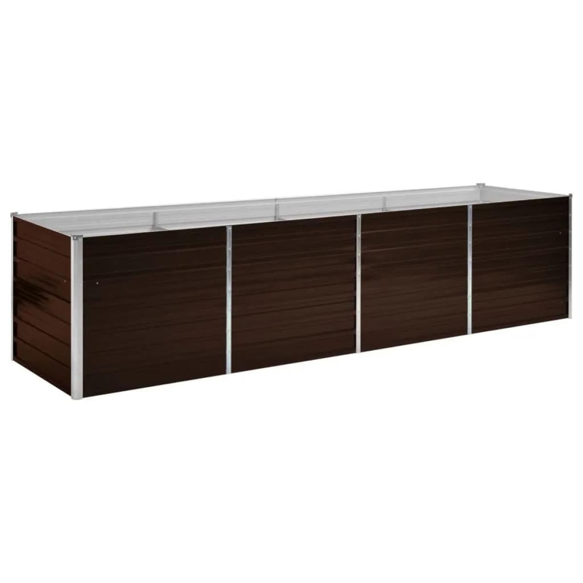 Arriate de acero galvanizado marrón 320x80x77 cm