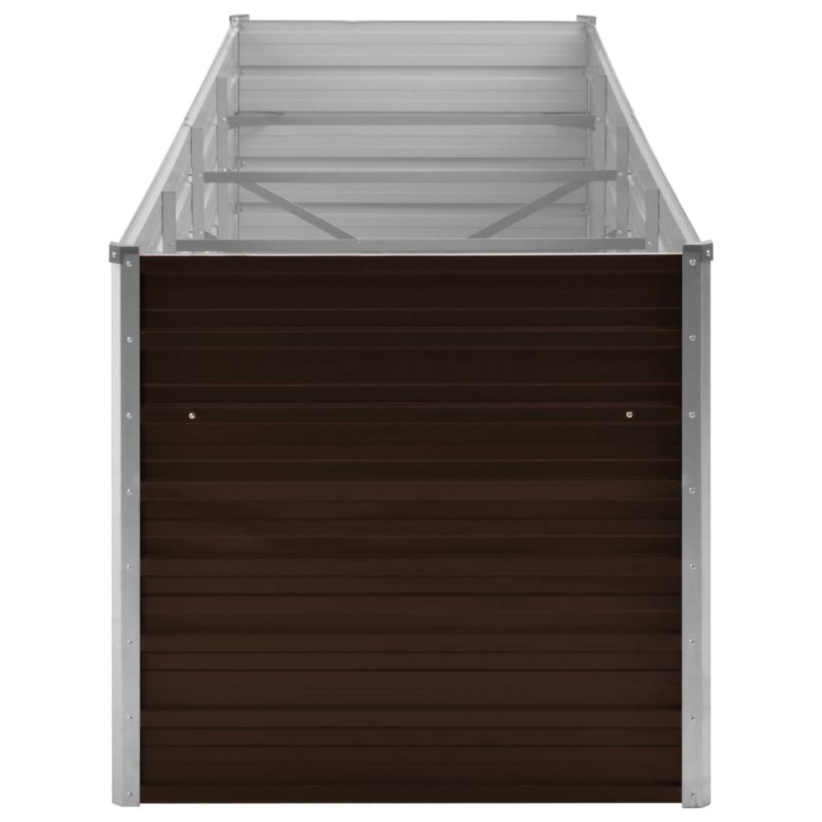 Arriate de acero galvanizado marrón 320x80x77 cm