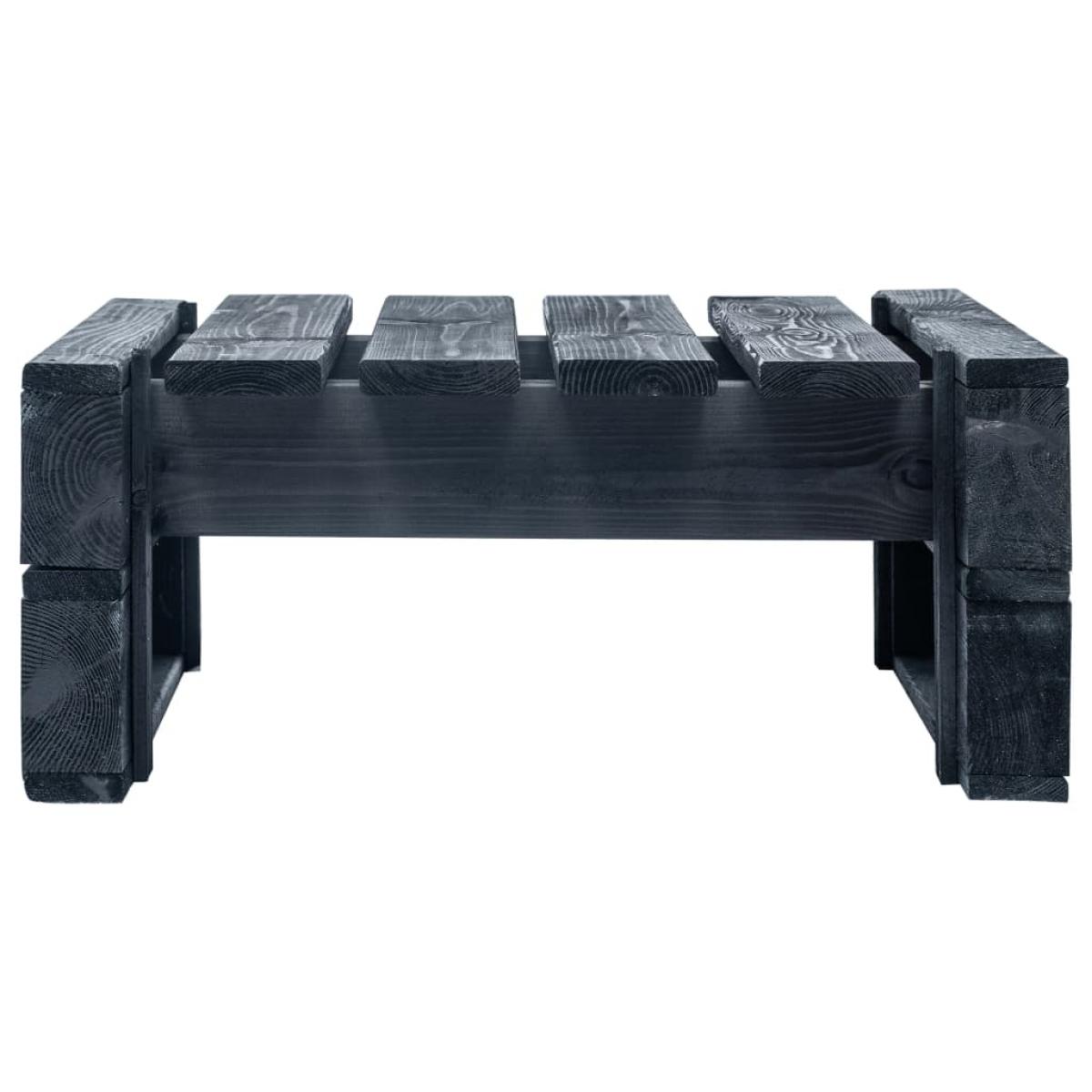 Otomana de jardín de palés de madera negro