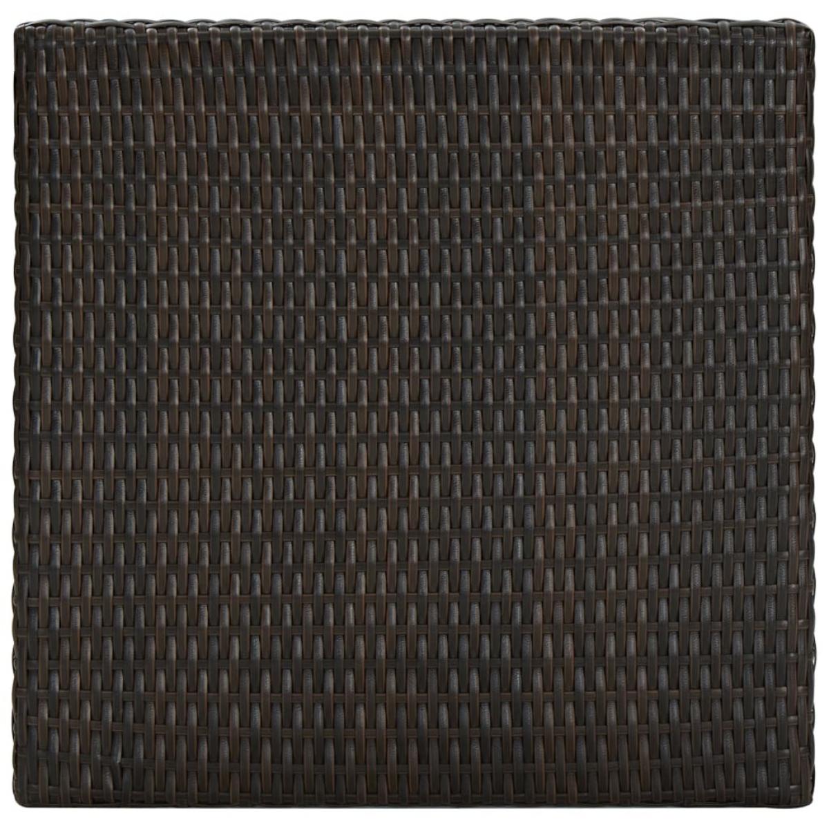 Mesa alta para jardín ratán sintético marrón 60,5x60,5x110,5 cm