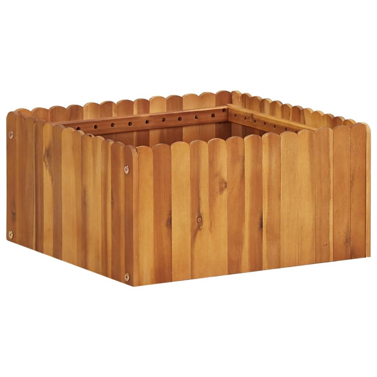 Arriate de madera maciza de acacia 50x50x25 cm