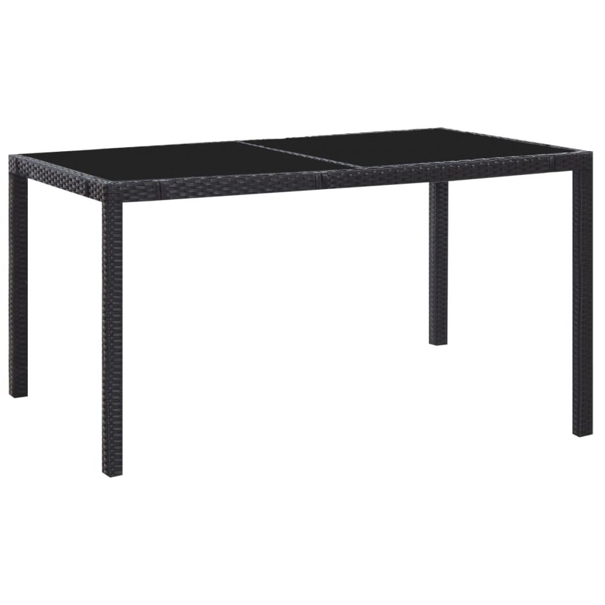 Juego de comedor de jardín 7 piezas ratán sintético negro
