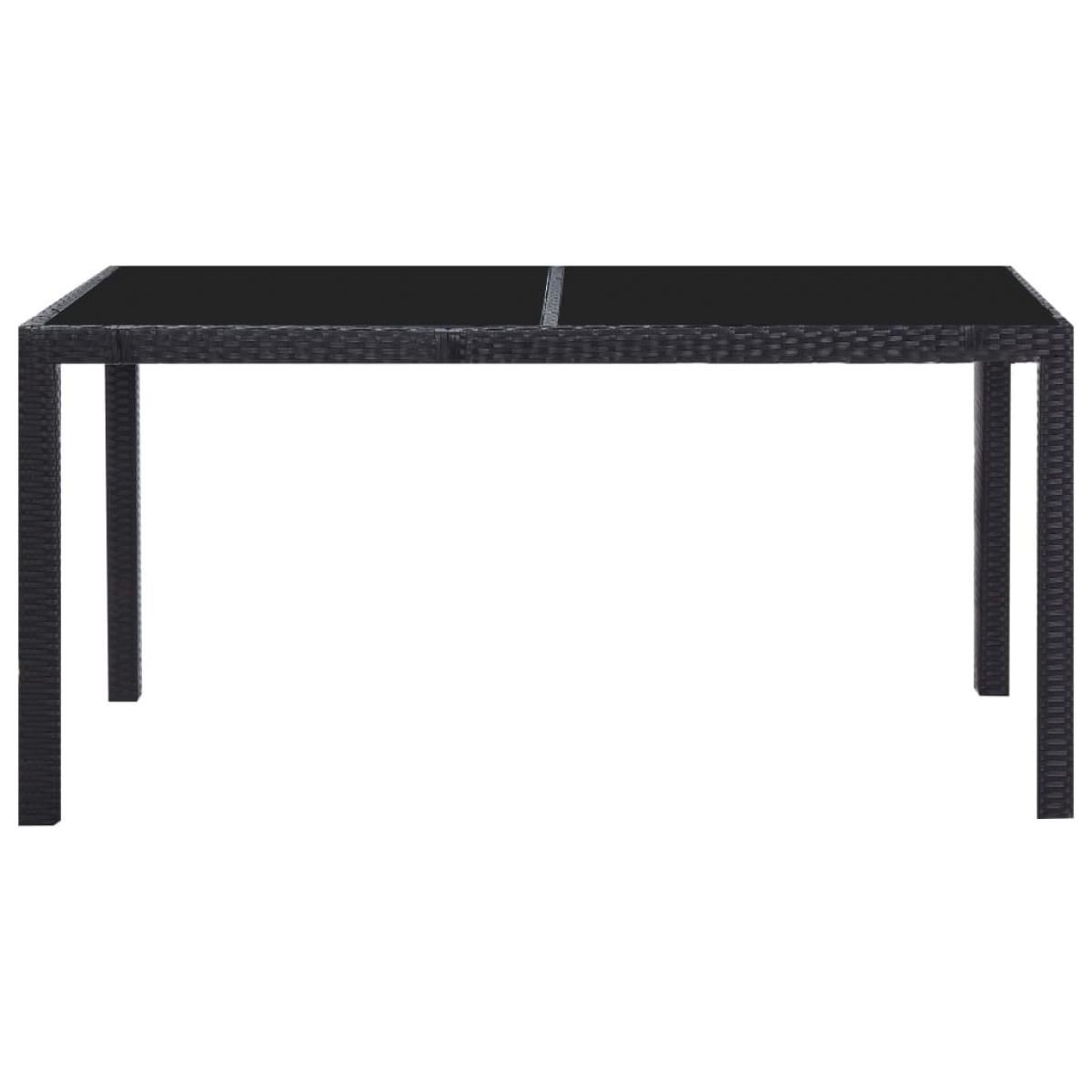 Juego de comedor de jardín 7 piezas ratán sintético negro