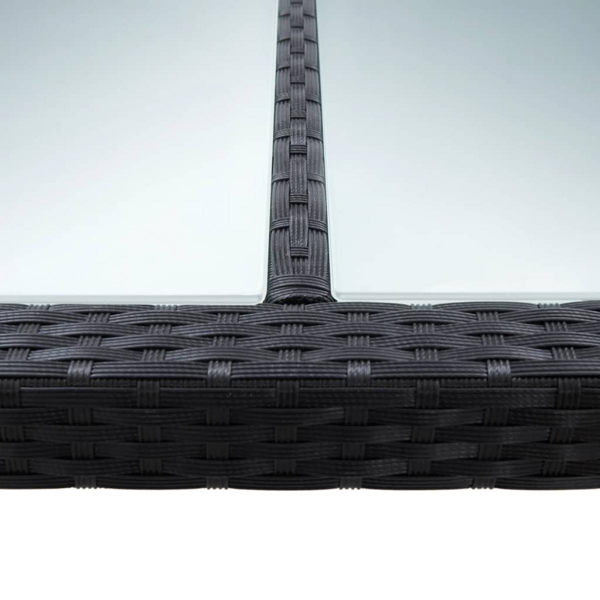 Mesa de comedor de jardín negro 200x150x74 cm ratán sintético