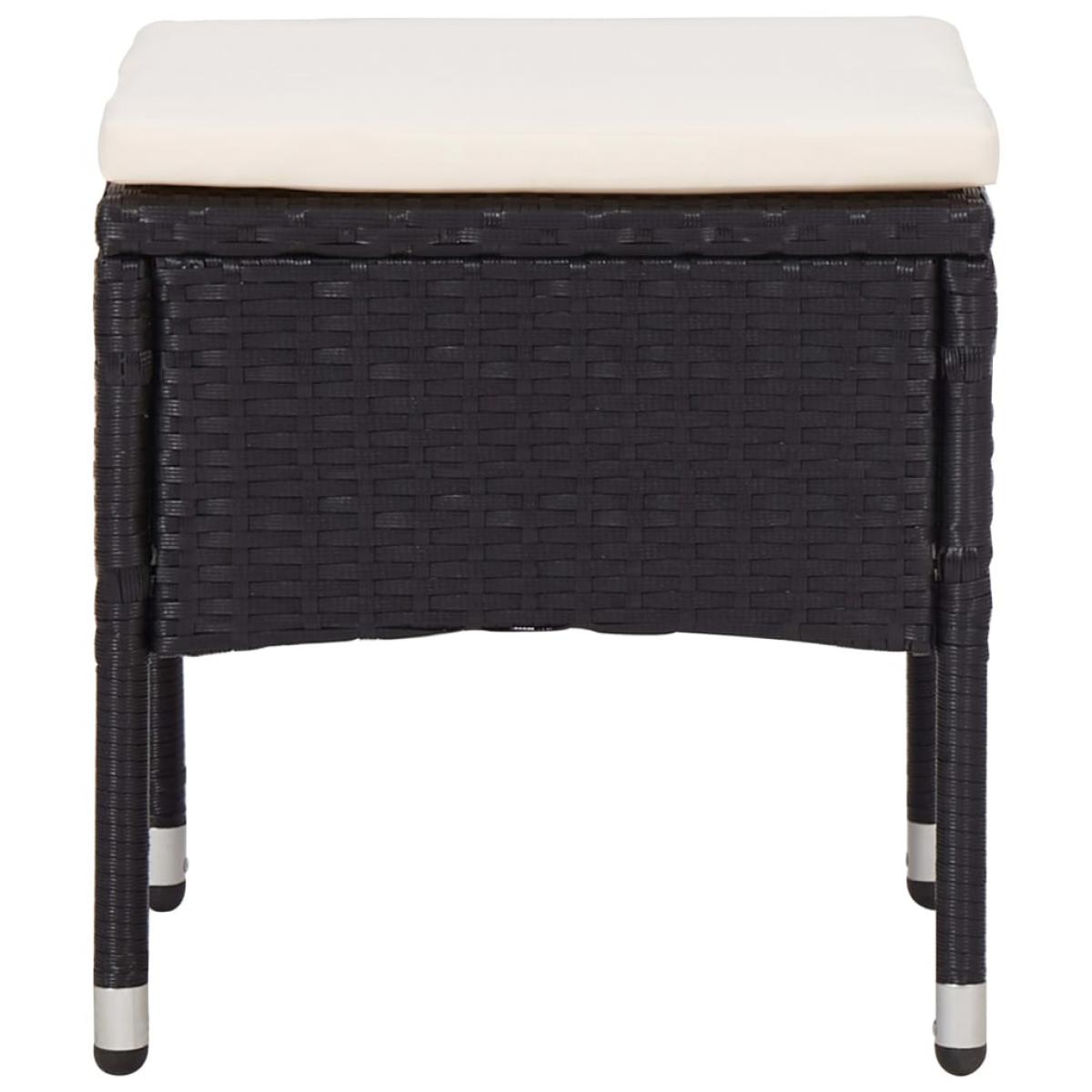Set comedor jardín 5 pzas ratán sintético y madera acacia negro