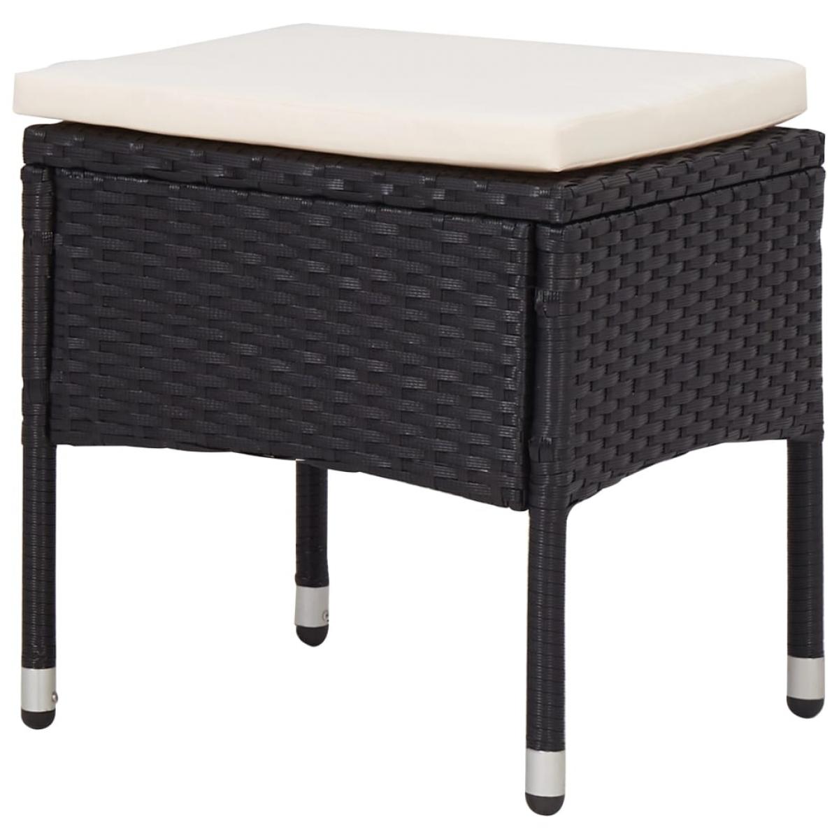 Set comedor jardín 5 pzas ratán sintético y madera acacia negro
