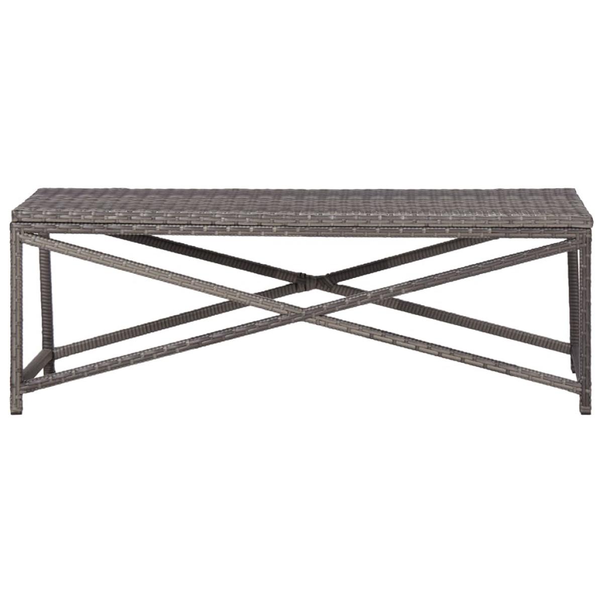 Banco de jardín ratán sintético gris 120 cm