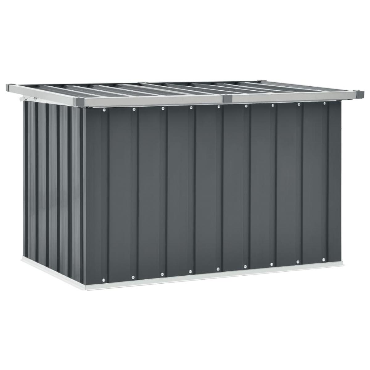 Caja de almacenamiento de jardín gris 109x67x65 cm