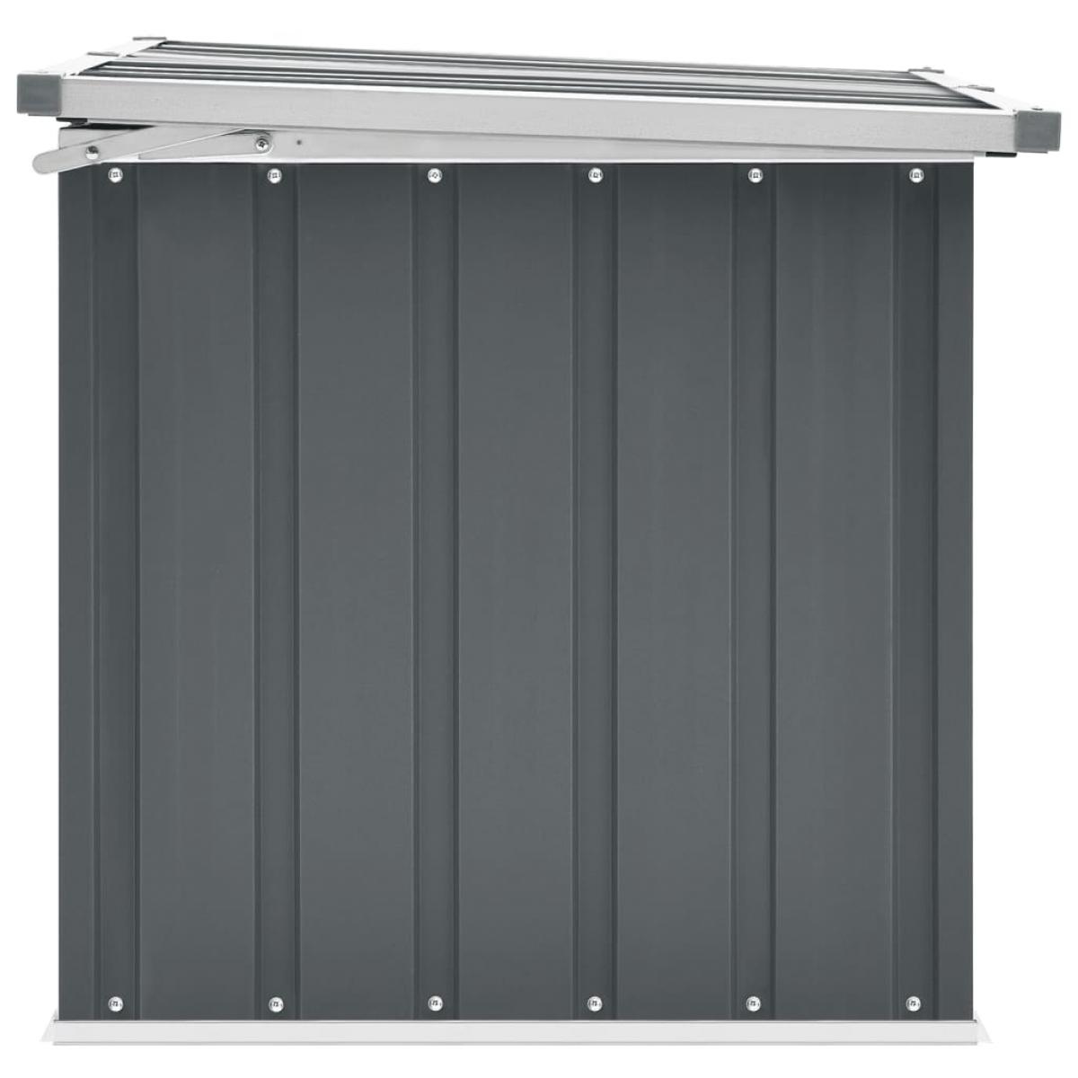 Caja de almacenamiento de jardín gris 109x67x65 cm