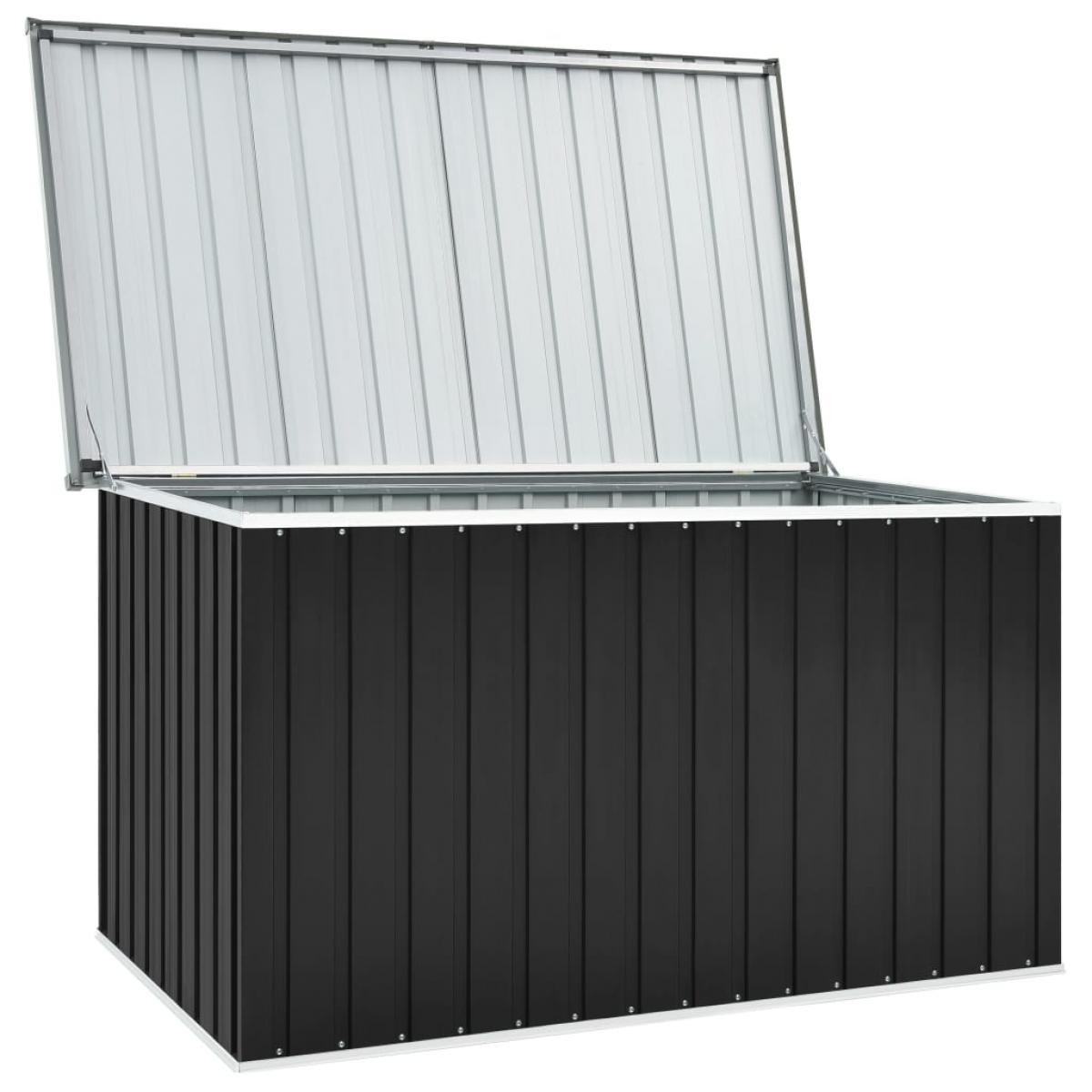 Caja de almacenamiento de jardín gris antracita 171x99x93 cm