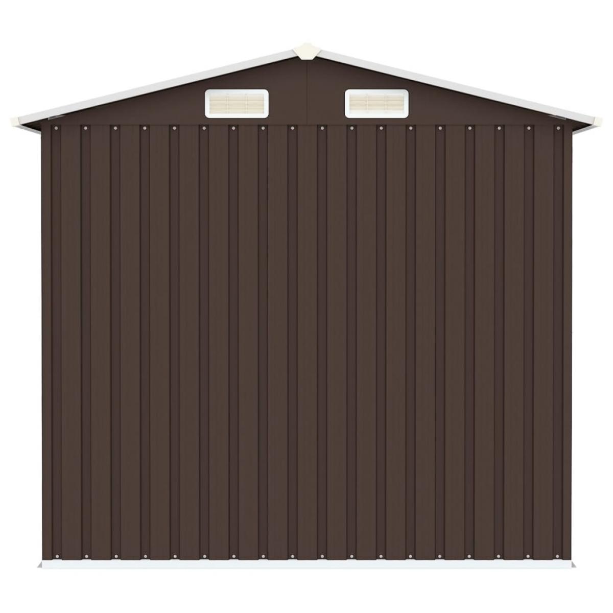 Cobertizo de jardín acero galvanizado marrón 205x129x183 cm