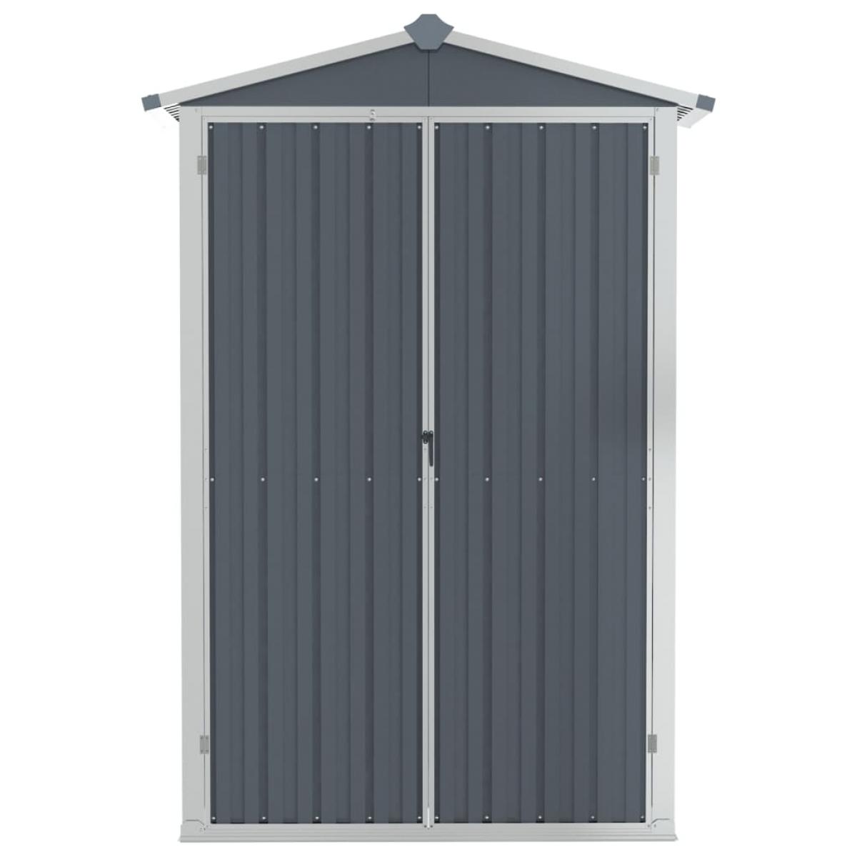 Cobertizo de jardín acero galvanizado gris 116x45x175 cm