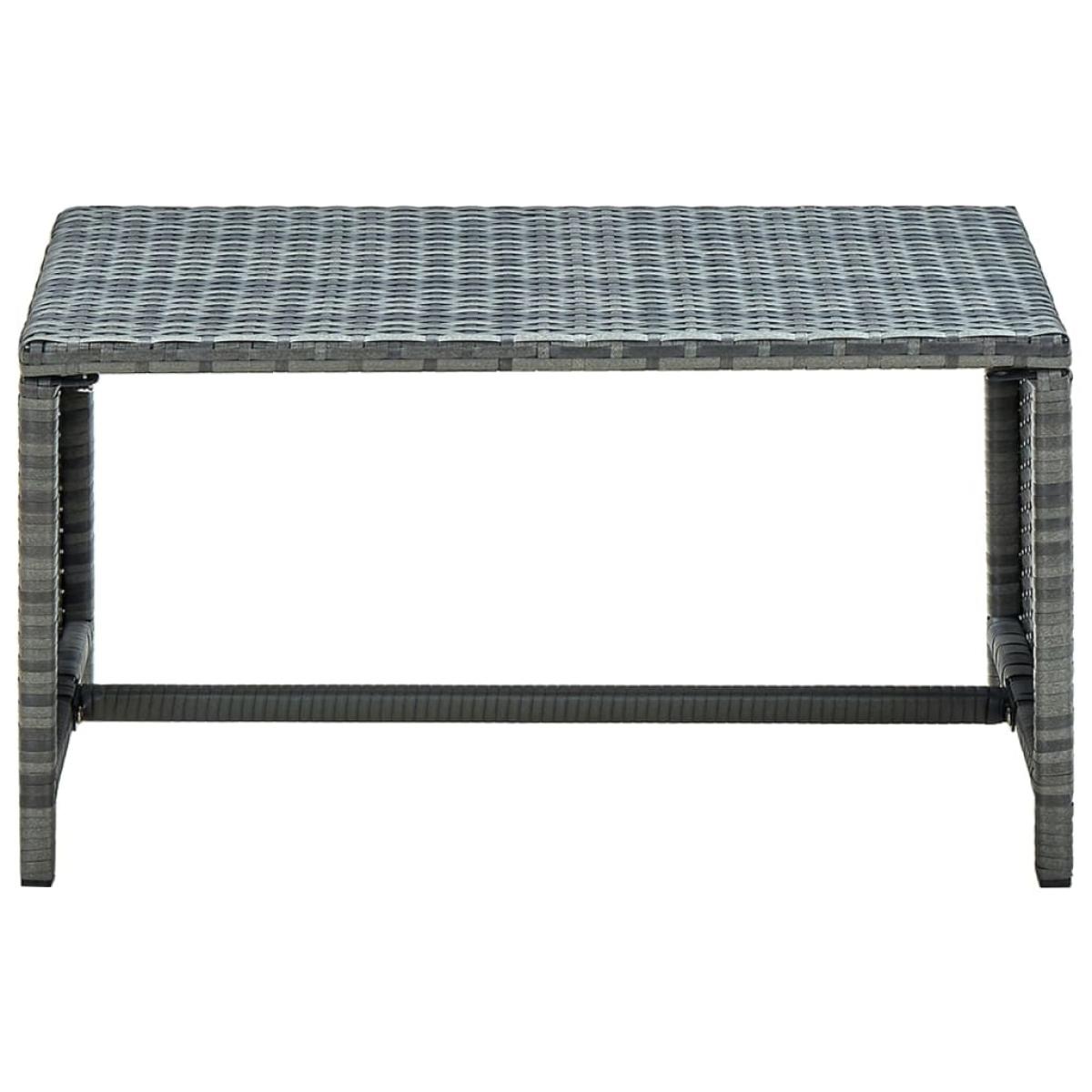 Mesa de centro de ratán sintético gris antracita 70x40x38 cm