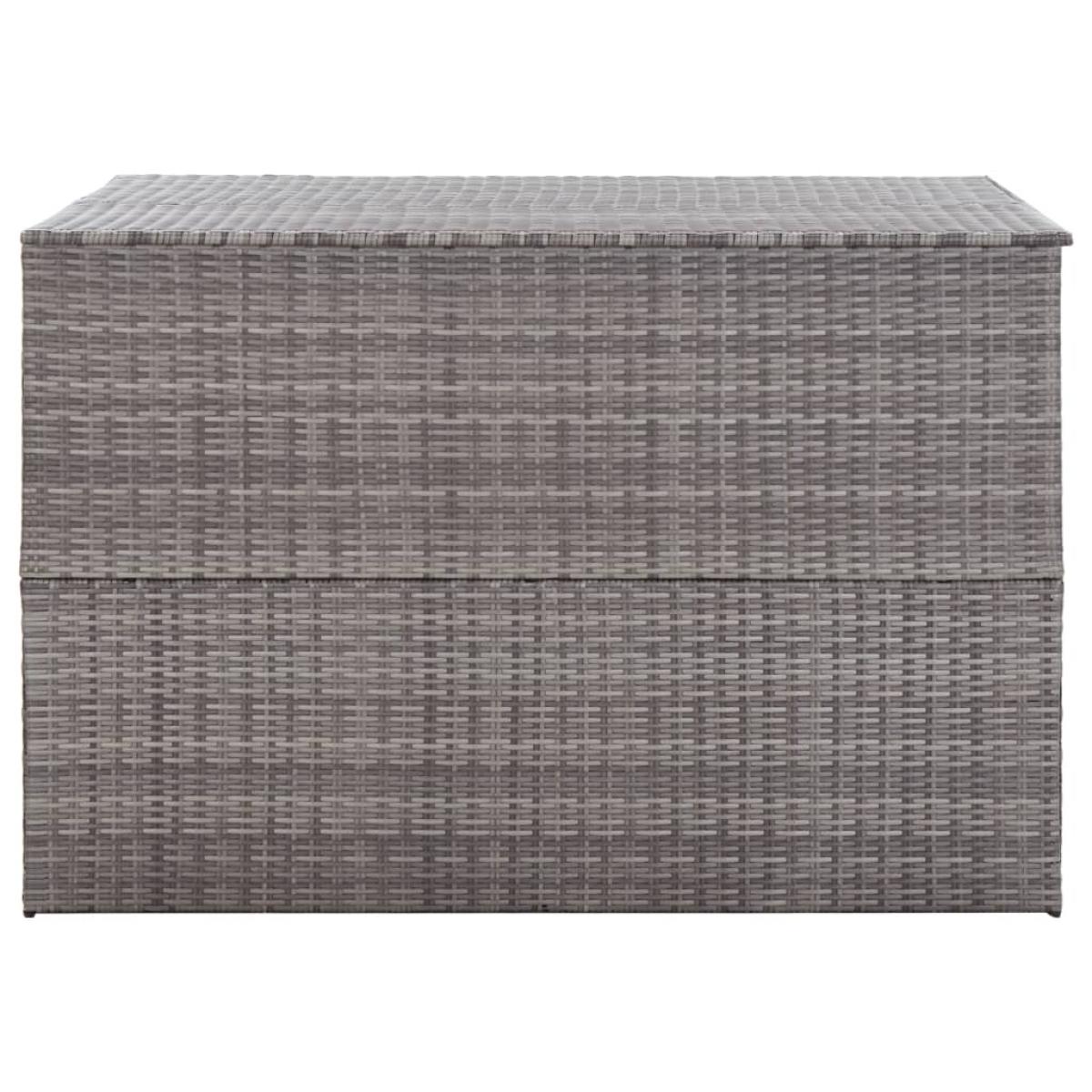 Caja de almacenaje jardín ratán sintético gris 150x100x100 cm