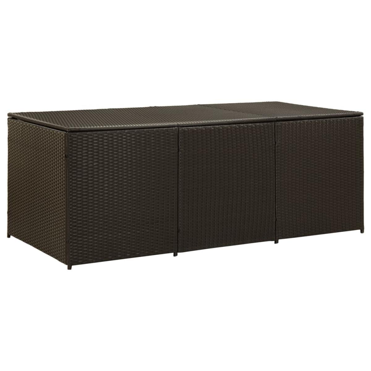 Caja de almacenaje jardín ratán sintético marrón 180x90x75 cm