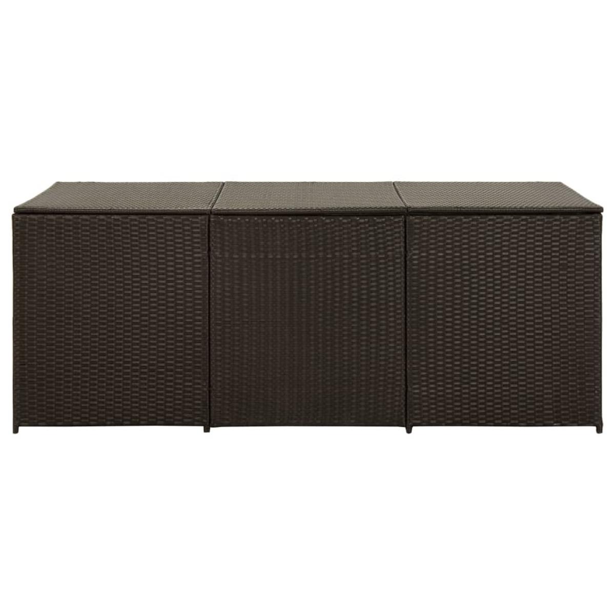 Caja de almacenaje jardín ratán sintético marrón 180x90x75 cm