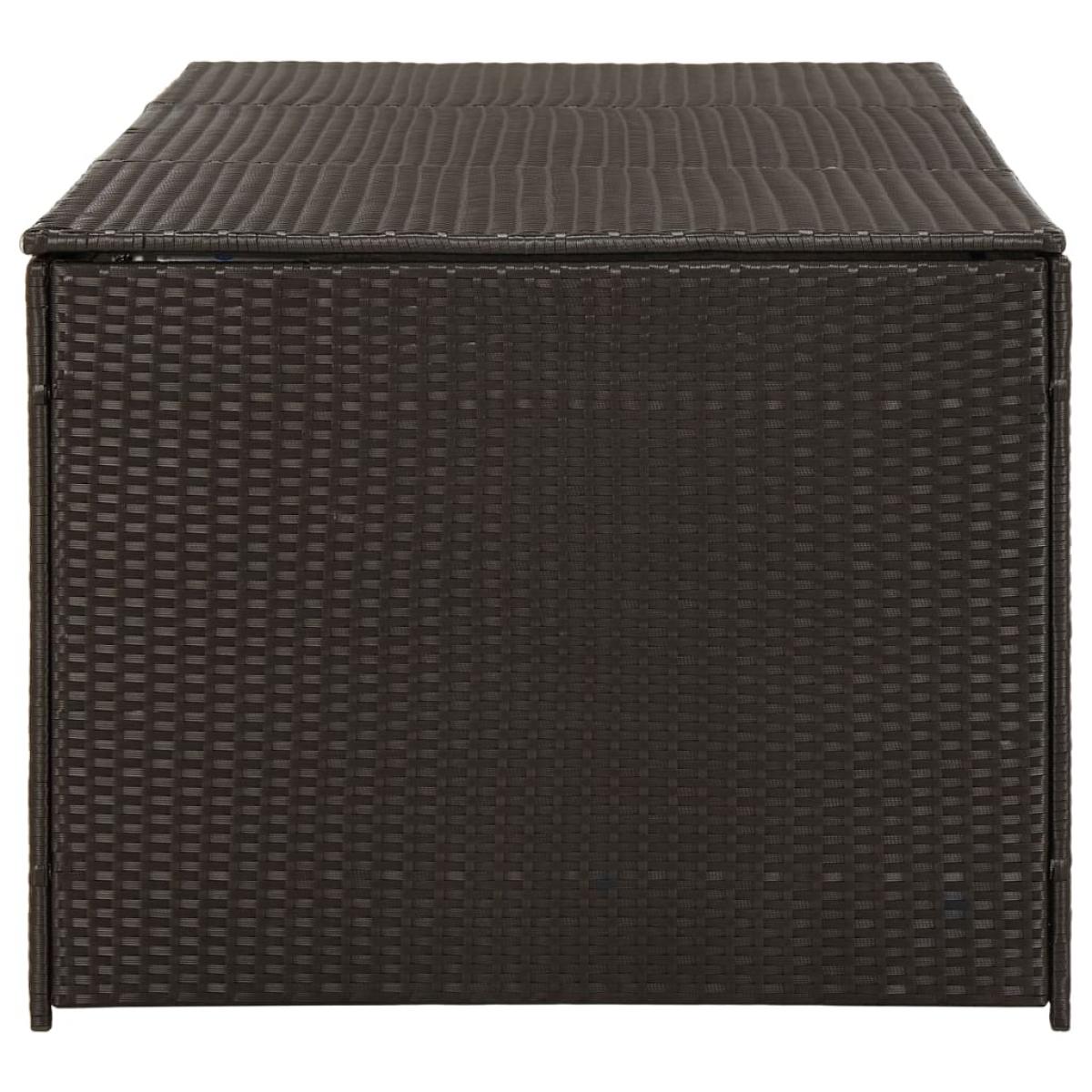 Caja de almacenaje jardín ratán sintético marrón 180x90x75 cm