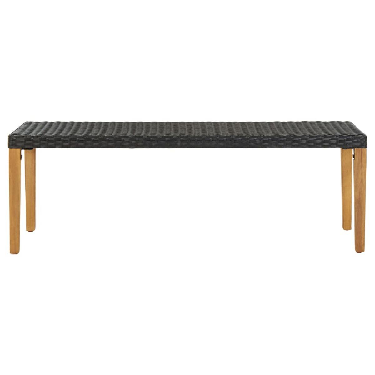 Banco de jardín ratán negro 80 cm