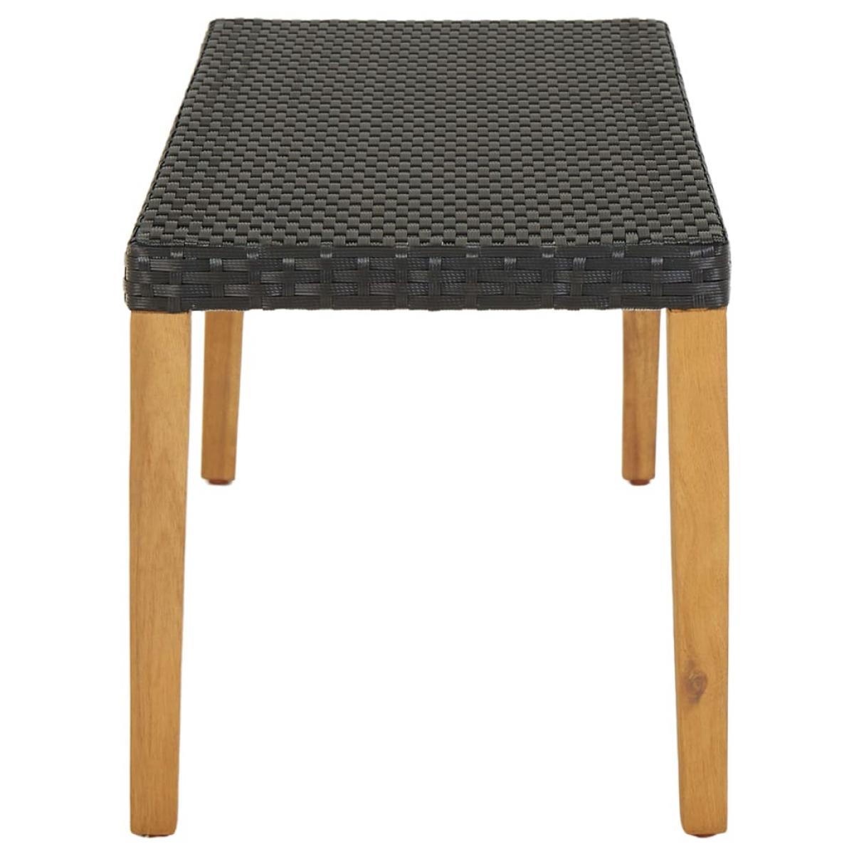 Banco de jardín ratán negro 80 cm