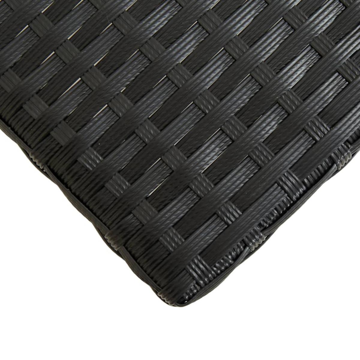 Banco de jardín ratán negro 80 cm