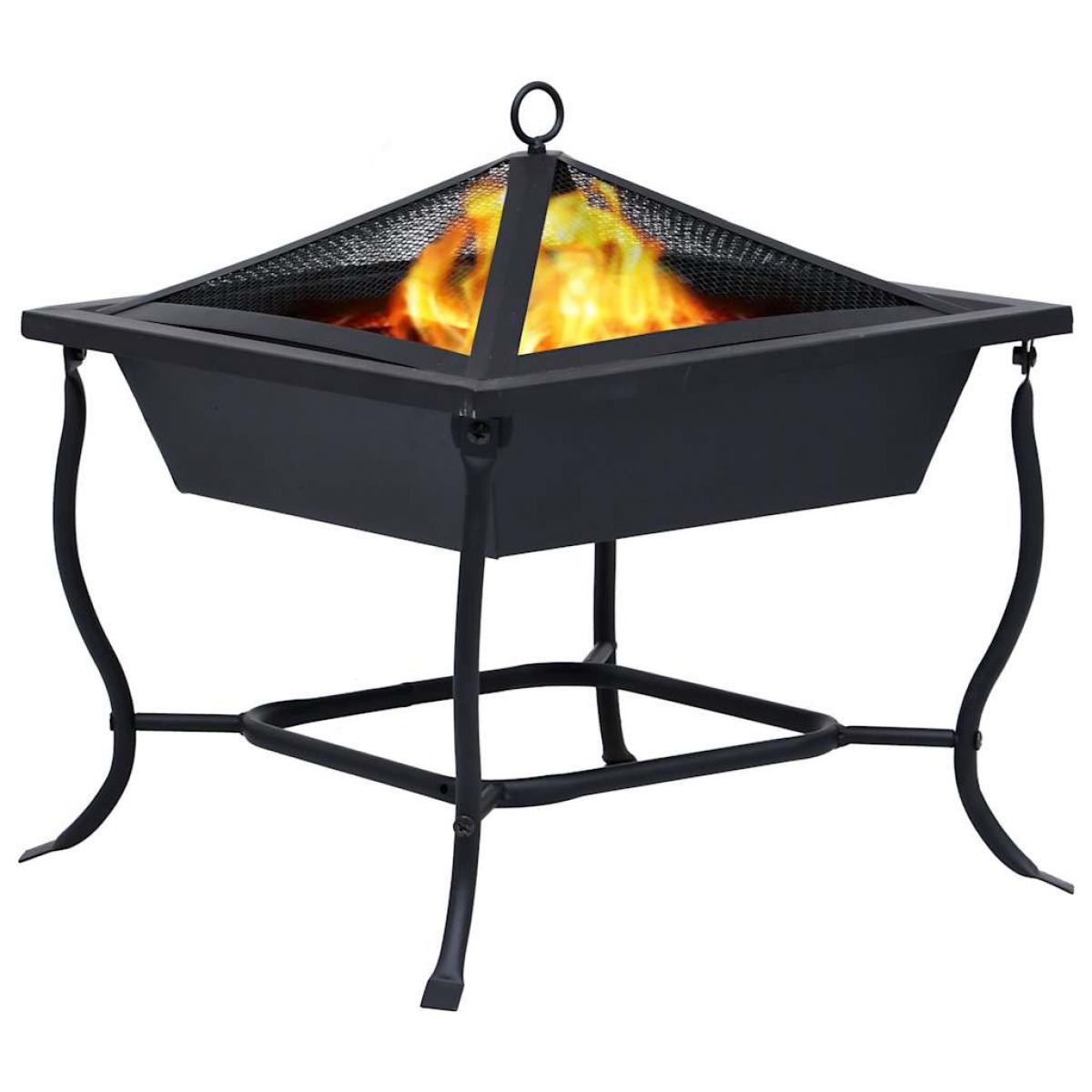Brasero de acero negro 42x42x45 cm