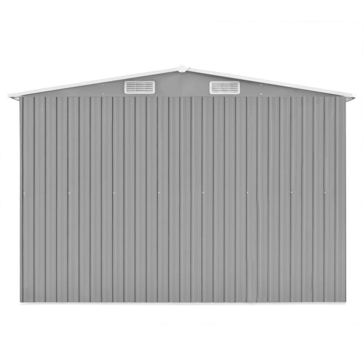 Cobertizo de jardín acero galvanizado gris 257x990x181 cm