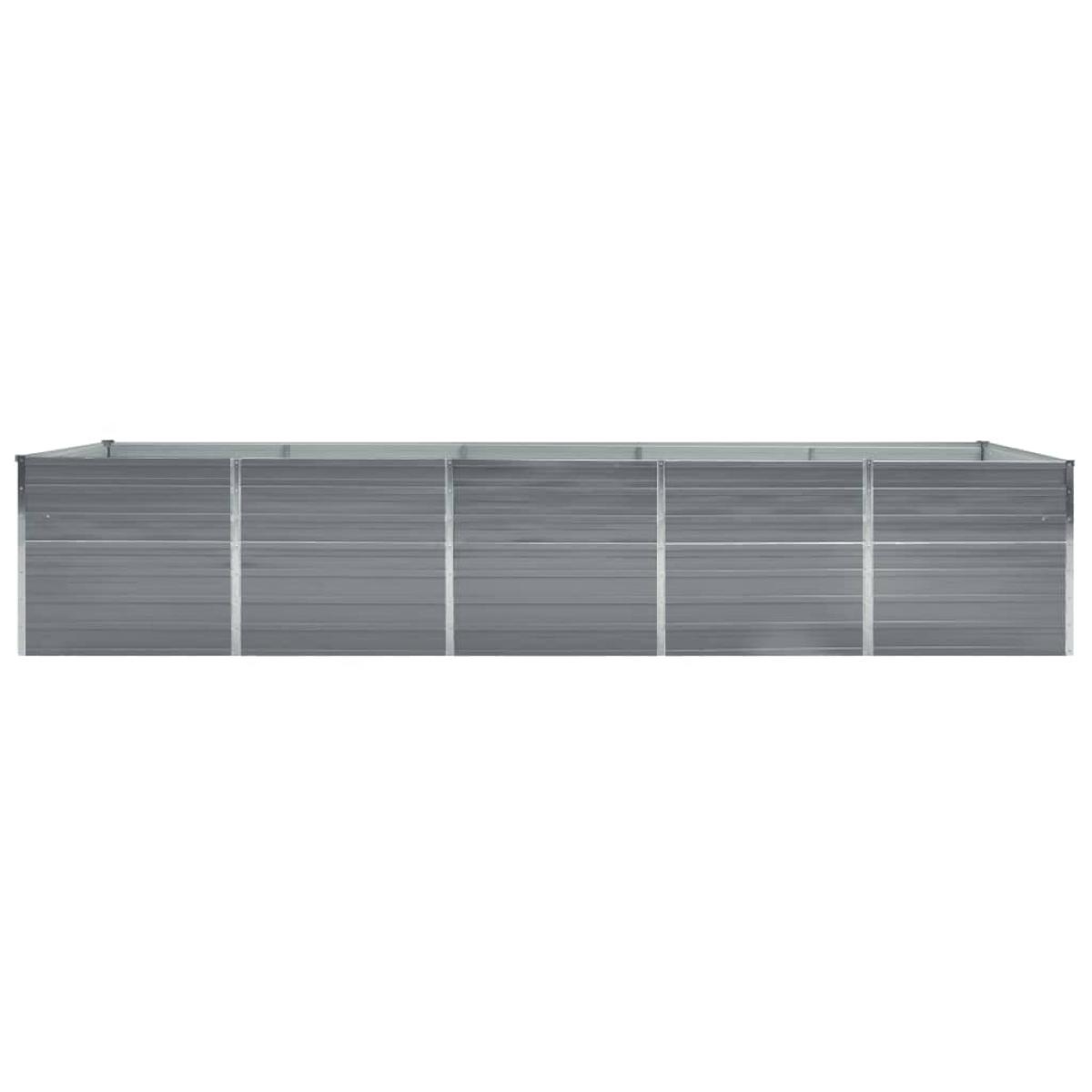 Arriate de acero galvanizado gris 400x80x45 cm