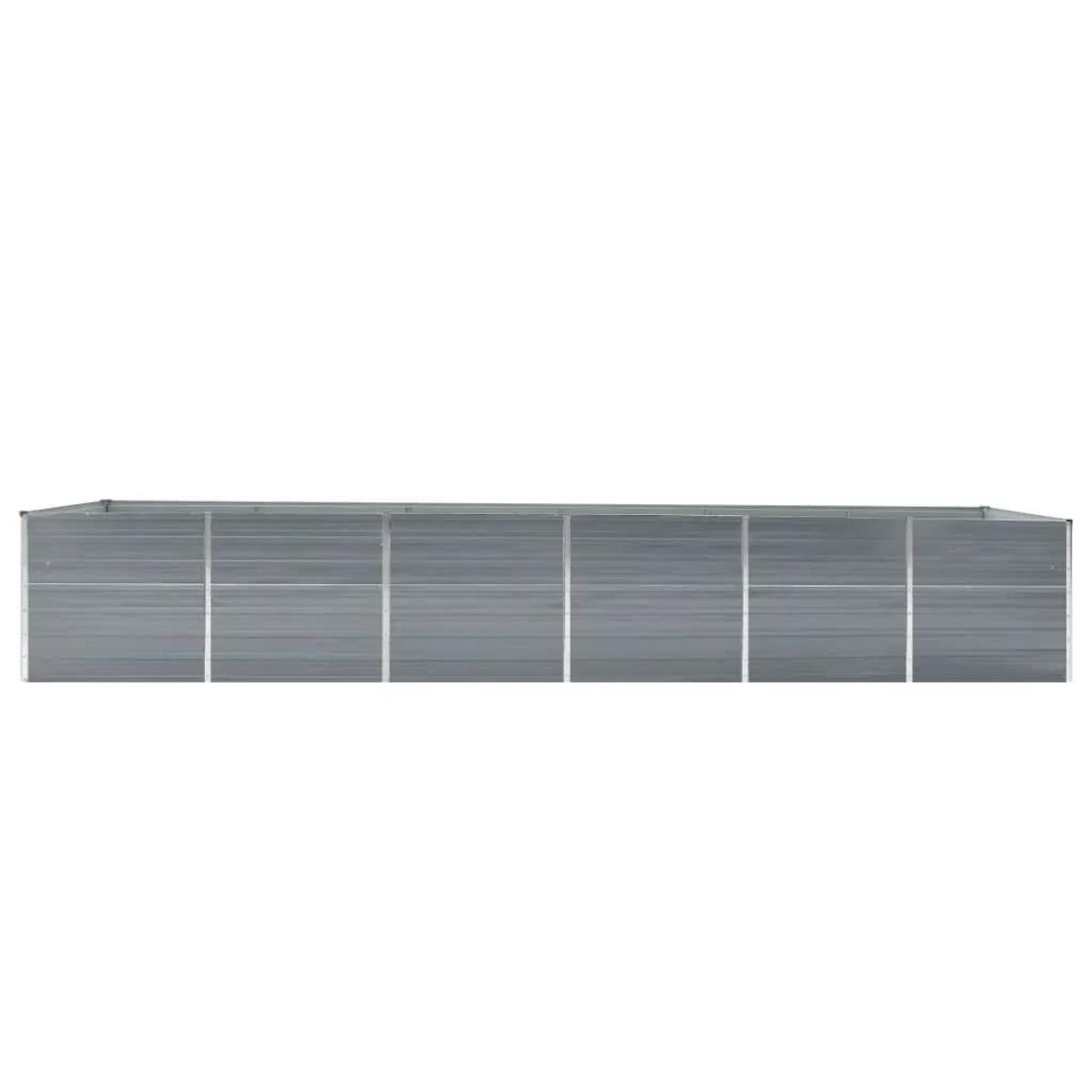 Arriate de jardín de acero galvanizado gris 480x80x77 cm