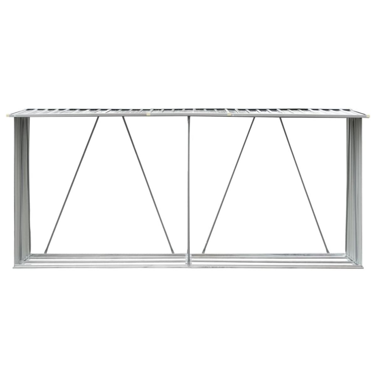 Casetilla para leña acero galvanizado verde 330x84x152 cm