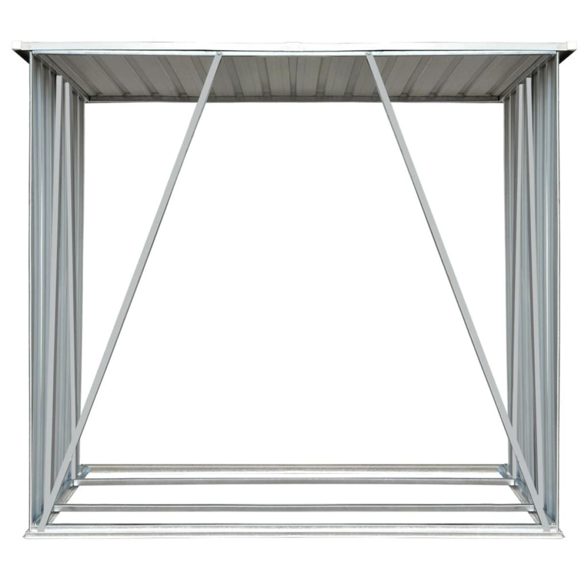 Casetilla para leña acero galvanizado verde 163x83x154 cm