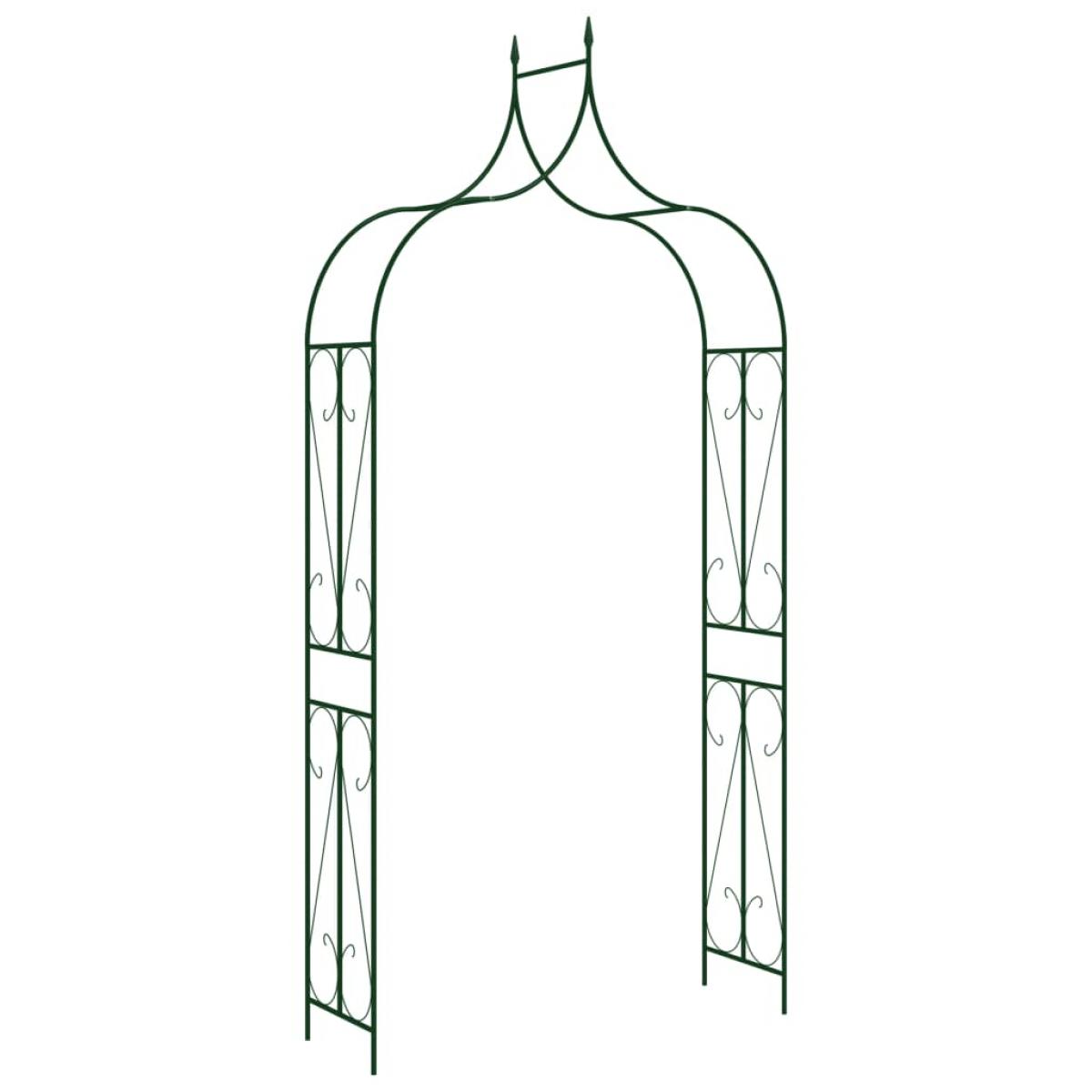 Arco de jardín hierro verde oscuro 120x38x258 cm 