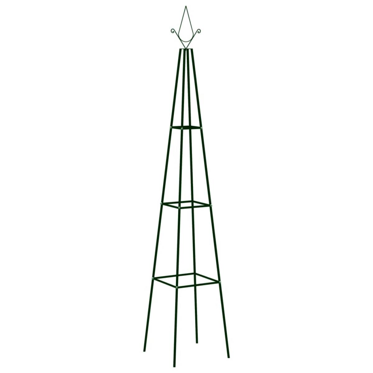 Soporte plantas trepadoras 2 ud hierro verde oscuro 35x35x195cm