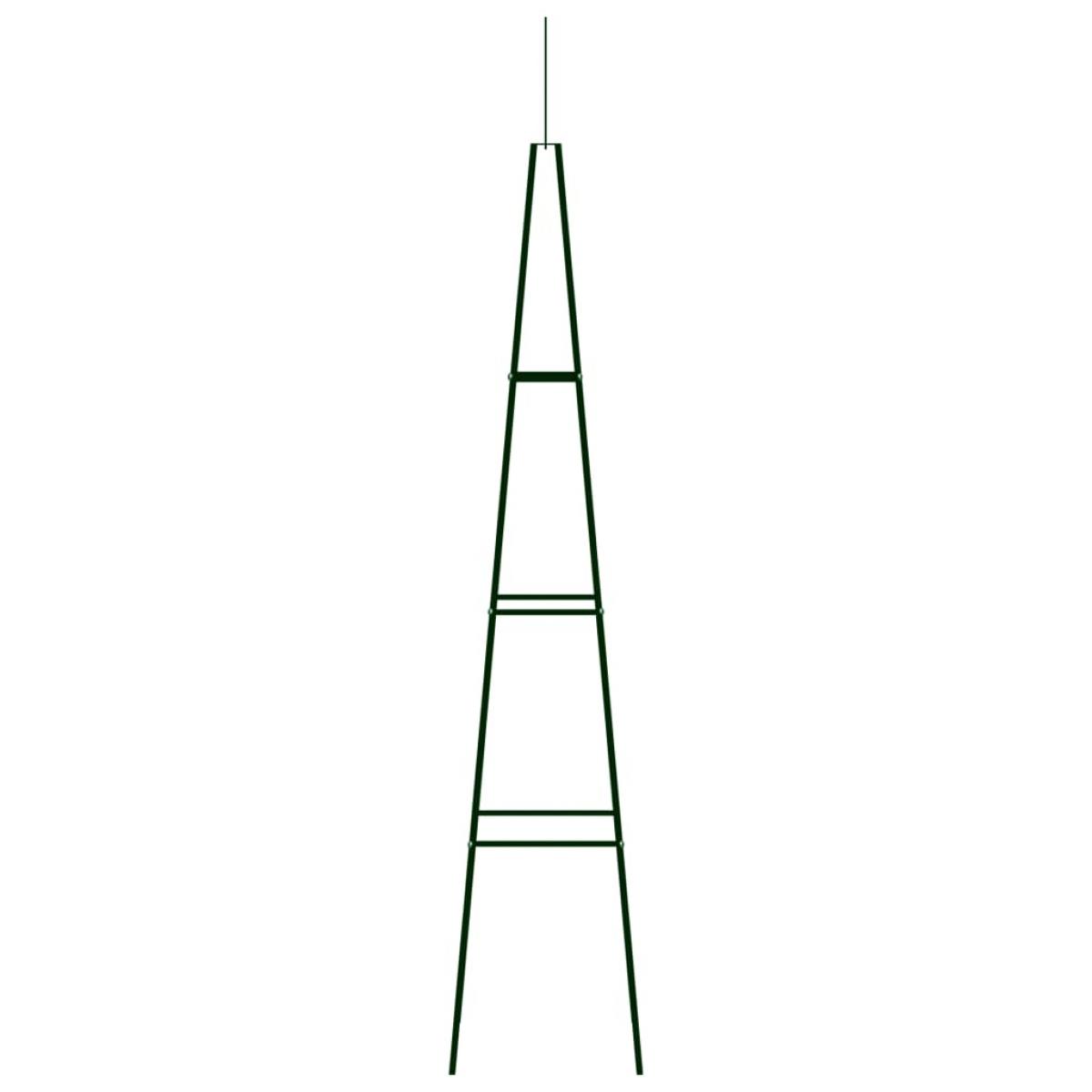 Soporte plantas trepadoras 2 ud hierro verde oscuro 35x35x195cm