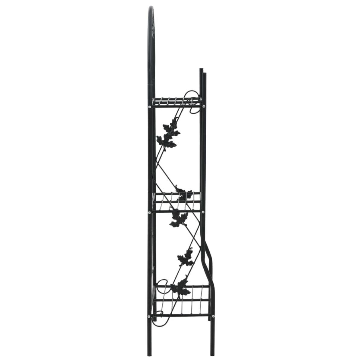 Estante para macetas 3 niveles hierro negro 52x28x128 cm