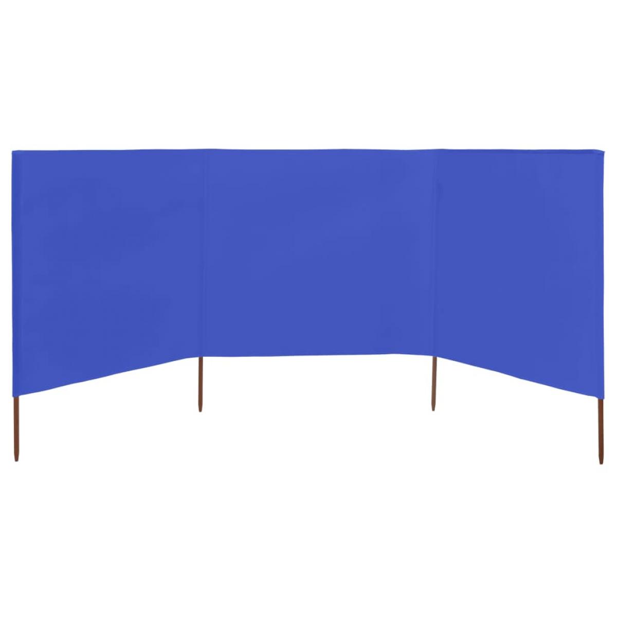 Paravientos de playa de 3 paneles tela azul celeste 400x120 cm