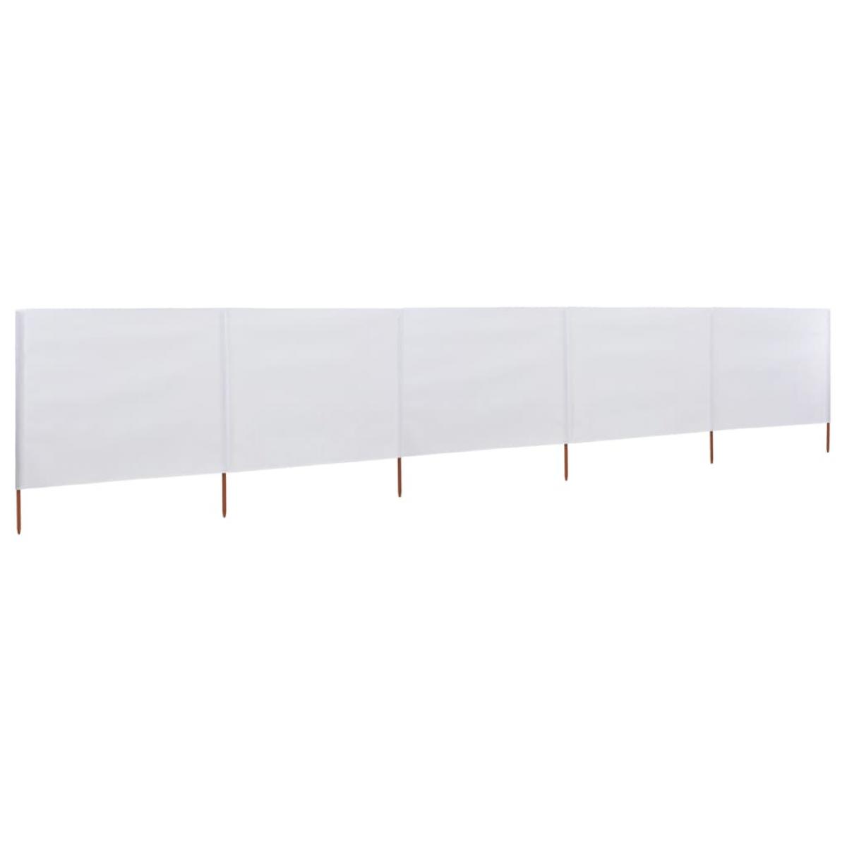 Paravientos de playa de 5 paneles tela blanco arena 600x160cm